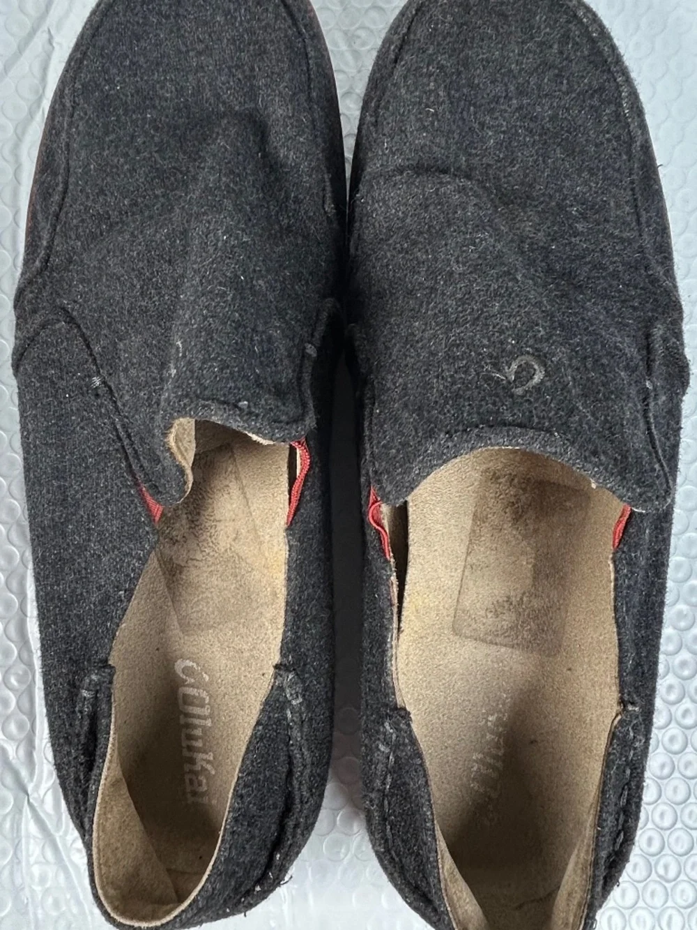 OluKai Nohea Wool Men's Slip On Shoes Gray Heather Loafers Size 12